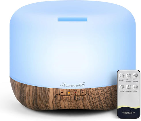 Aromatherapy Essential Oil Diffuser for Room: Air Humidifier Aroma Scent Cool Mist Diffuser Colorful Lights Wood Cute Small Large Waterless Auto O...