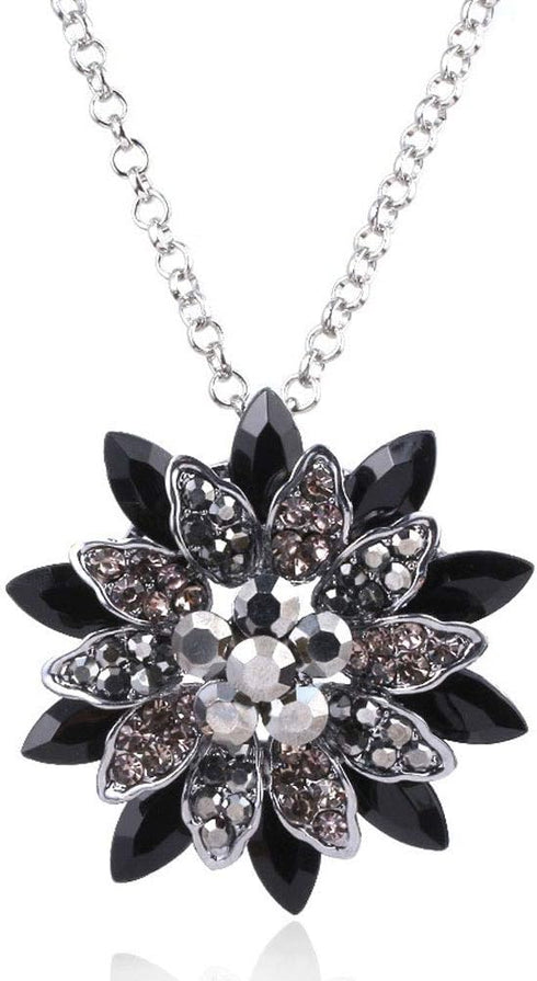 Spidergirl Black Dahlia Crystal Pendant Necklace Gift from Michel Jones Necklace Jewelry (Big)...