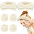 6 PCS Spa Headband with Wrist Washband Face Wash Set, Makeup Headband and Wristband Towel Scrunchies for Washing Face, Skincare Headband Sleepover...