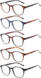 5 Pairs Reading Glasses - Standard Fit Spring Hinge Readers Glasses for Men and Women (5 Pack Mix Color, 2.00)...
