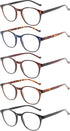 5 Pairs Reading Glasses - Standard Fit Spring Hinge Readers Glasses for Men and Women (5 Pack Mix Color, 2.00)...
