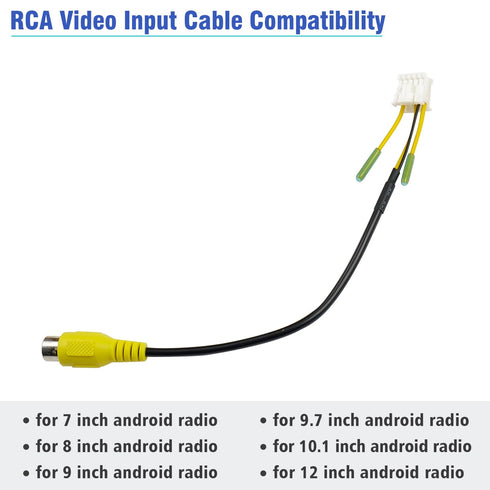 10Pin RCA Wiring Harness Connector for Android Car Stereo Radio Backup Camera RCA Video Input Adapter Replacement Cable...