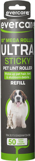 Evercare 10” Mega All-Purpose Pet Hair Lint Roller Refill, 50 Sheets – Sticky Roller for Pet Hair, Cat & Dog Hair Remover, Lint Remover, Pet Hair ...