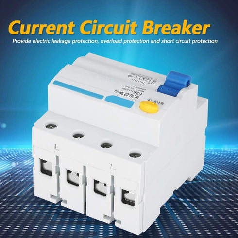 YWBL-WH BL1E-63 Current Circuit Breaker 3P+N 63A RCCB 230V 30mA Leakage Overload Short Circuit, Breaker...