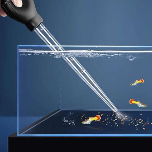 Fish Tank Cleaning Waste Remover, 30ml Dropper Pipette for Aquarium Cleaning Tools, Manual Fish Tank Cleaner Water Changer, Black Fish Tank Rock C...
