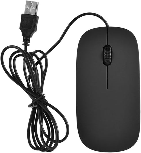 Mini Wired Keyboard and Mouse Set Compact Size, Light Weight, Ultra-Thin Design USB Keyboard Optical Mouse Combo for PC Laptop(Black)...