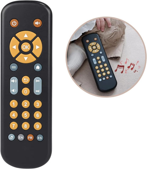 Nueplay Baby TV Remote Control Toy with Light and Sound, Toddler Realistic Controller with 3 Languages, Early Educational Learning Musical Toys, P...
