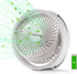 Small Desk Fan, Ultra Quite USB Fan Portable 3000mAh Rechargeable Battery Operate, High Power 3 Speed 5.3in With Ambient Light/Hook 180°Rotated Ea...