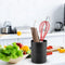Kitchen Utensil Holder, 3.9x5.1in Utensil Holder for Kitchen Counter Stainless Steel Utensil Holder Spoon Holder Black Utensil Holder Cooking Uten...