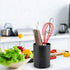 Kitchen Utensil Holder, 3.9x5.1in Utensil Holder for Kitchen Counter Stainless Steel Utensil Holder Spoon Holder Black Utensil Holder Cooking Uten...