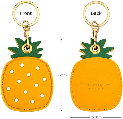 2 Pack 3in1 Cartoon Protective Case for Airtag Cover Samsung Galaxy SmartTag Cases Tile Keychain (1 Avocado & 1 Pineapple)...