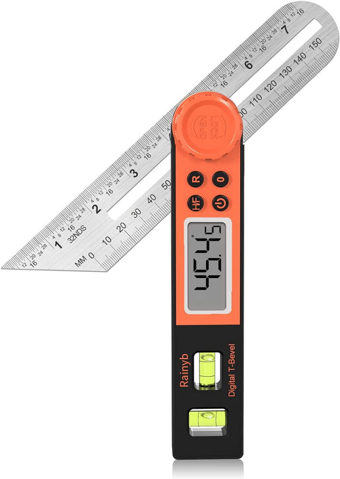 Digital Angle Finder Protractor 0-360 Degree T-Bevel Gauge & Protractor with Horizontal Vertical Bubble & Full LCD Display for Woodworking, Metalw...