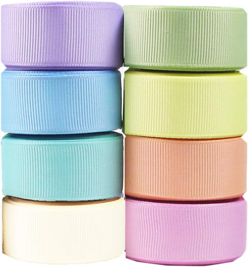 Grosgrain/Satin Ribbon Sets for Gift Package Wrapping, Hair Bow Clips & Accessories Making, Sewing, Craft Projects (40yd(8x5yd) 7/8" Grosgrain Rib...