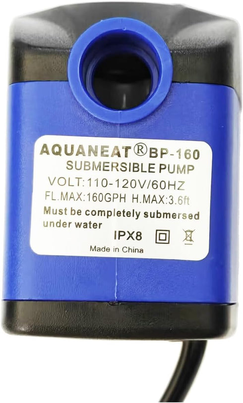 AQUANEAT Fountain Pump, 160 GPH Submersible Water Pump with 3.3 ft Tubing, for Aquarium Fish Tank, Water Table, Waterfall, Hydroponics...