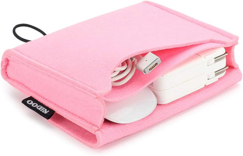 NIDOO Portable Felt Storage Bag, Electronics Accessories Protective Case Pouch for MacBook Power Adapter, Mouse, Cellphone, Cables, SSD, HDD, Powe...