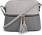 SG SUGU Lunar Lightweight Medium Dome Crossbody Bag Shoulder Bag with Tassel | Zipper Pocket | Adjustable Strap...