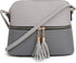 SG SUGU Lunar Lightweight Medium Dome Crossbody Bag Shoulder Bag with Tassel | Zipper Pocket | Adjustable Strap...
