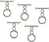 CHGCRAFT 5 Sets 925 Sterling Silver Toggle Clasps Ring Connector OT Clasps for Jewelry Making Findings Bracelets Necklace DIY Crafts, 12x9x1.5mm R...