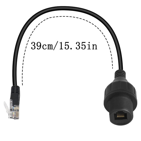 QIANRENON RJ11/RJ12 6P6C Panel Mount Waterproof Connector CAT3 RJ12 Male to Female Outdoor Telephone Line Socket,IP67 Waterproof,for Telephone Com...
