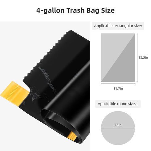 funest Small Drawstring Trash Bag,Easy to Tear and Pack,4 Gallon Garbage Bags,75 Counts...