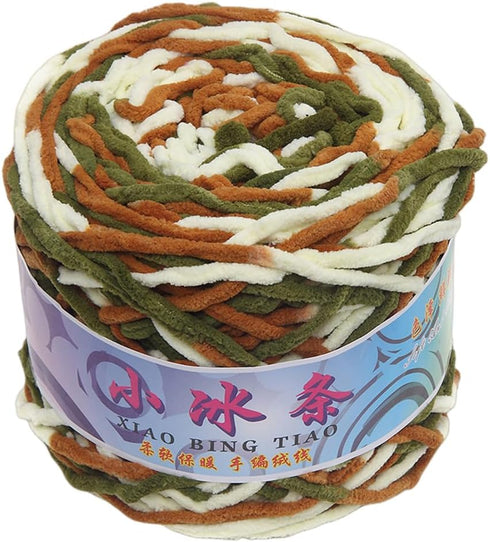 Multicolor 190g/ball Chenille Knitting Yarn Soft Ice Strip Line Cotton Yarn DIY Wool Yarn for Hand Knitting Scarf Thick Wool Yarn......