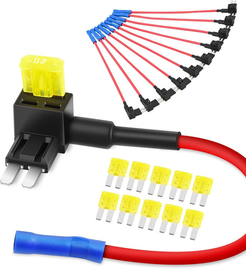 Nilight 10 Pack Micro 2 Fuse TAP 12V Car Add a Circuit ATR Blade Adapter with 20A II Fuses Holder Add On Dual Circuits Adapters for Cars Trucks Bo...