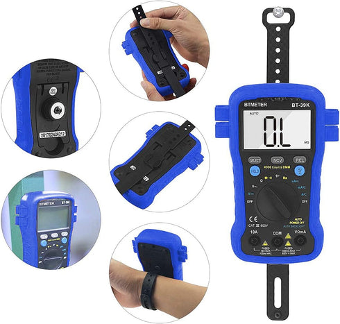 BTMETER BT-39K Multimeter with Case, 4000 Count Volt Ohm Amp Meter Autoranging DMM for AC/DC Current, Voltage, Resistance Frequency Tester, with N...