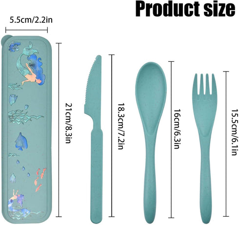 Reusable Utensils Set with Case, 2 Pack Camping Utensils Set, Portable Plastic Spoon Knife Forks Portable Cutlery Set for Picnic Outdoor Office Sc...
