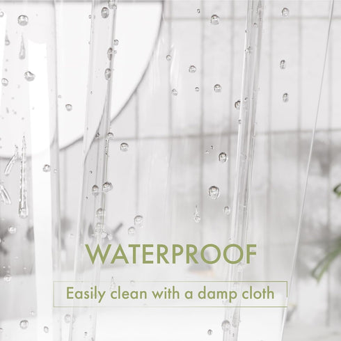AmazerBath Shower Curtain Liner, 72x72 Clear Shower Curtain Liner, Waterproof Plastic Shower Liner, Cute Lightweight PEVA Shower Curtain for Bathr...
