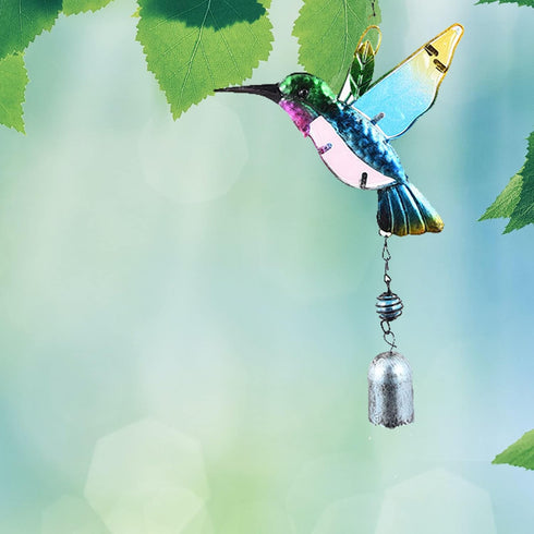 Hummingbird Decor with Bell, Hummingbird Wind Chimes, Hanging Bell Decorations for Yard, Garden, Home and Outdoor, Gift for Mom...