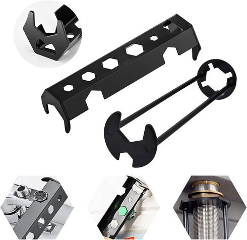 16 Sizes Multifunctional Basin Wrench Sink Faucet Plumbing Pipe Tools Plumbers Universal Repair and Install Under Sink Wrench Set for Kitchen Bath...