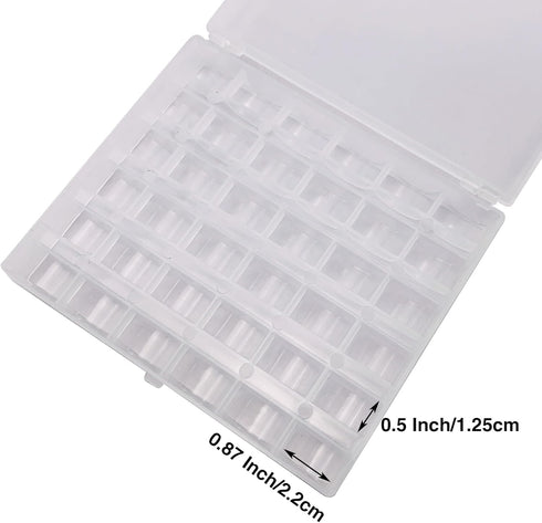 Sewing Machine Bobbins Box, 2Pack 36 Slots Empty Bobbins Spools Box, Sewing Craft Plastic Case Storage Box for Sewing Machine....