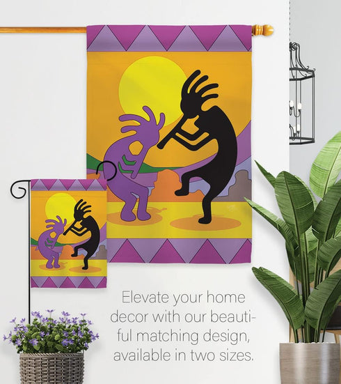 Breeze Decor Kokopelli Garden Flag Regional Southwest Desert Cactus Country Succulent Particular Area House Decoration Banner Small Yard Gift Doub...
