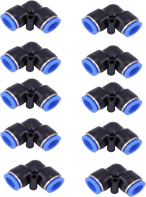 Pneumatic Connectors,8mm Pneumatic Fittings Push in Elbow Connectors Water Hose Quick Connect for Air Water Hose 10 PCS...