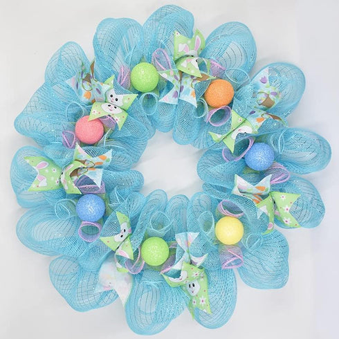 Easter Day Mesh Ribbon Deco Metallic Fall Mesh Metallic Foil Pink Purple Blue Green Mesh Rolls for DIY Easter Project Wreaths Party Decorations Wr...