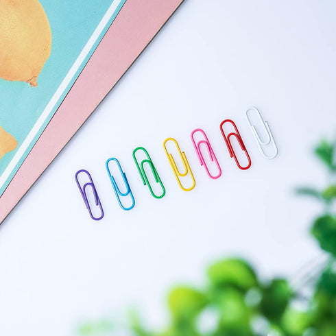 200 Paper Clips 28mm Colorful Paper Clips,Small Paper Clips Reusable Paper Clips for School, Office, Folders, Bookmarks, DIY Albums, Etc...