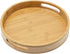 11.8 inch Bamboo Round Serving Tray, Wood Tray with Handles, Natural Wooden Tray for Ottoman, Kitchen/Coffee Table...