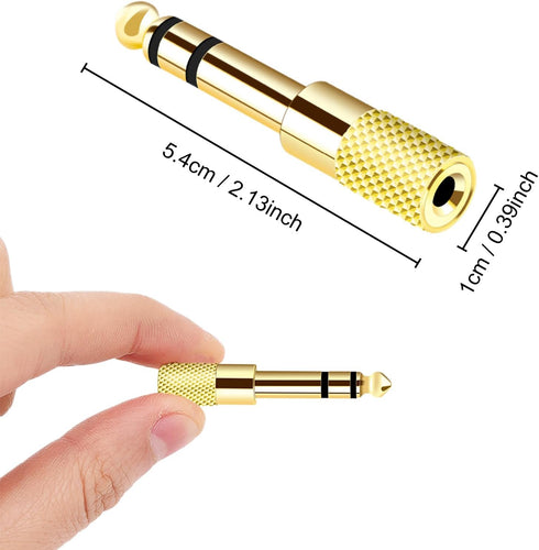 [Updated Version 5-Pack Stereo Audio Adapter 6.35mm (1/4 inch) Male to 3.5mm (1/8 inch) Female Headphone Jack...