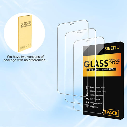 SIBEITU Screen Protector for iPhone 11/XR, 6.1 Inch 9H Hardness Tempered Glass-3 Pack...