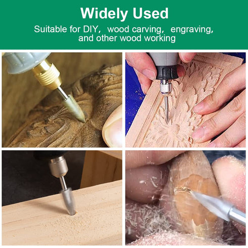 Wood Carving Drill Bits Set for Dremel Rotary Tool 5Pcs Engraving Drill Accessories Bit Wood Crafts Grinding Woodworking Tool with 1/8” Shank for ...