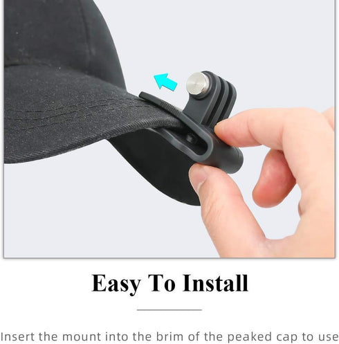 SUREWO Baseball Hat Clip Mount Baseball Cap Clamp Quick Release Mount Compatible with GoPro Hero 12 11 10 9 8 7 6 5 Black,DJI Osmo Action 4/3/2,AK...