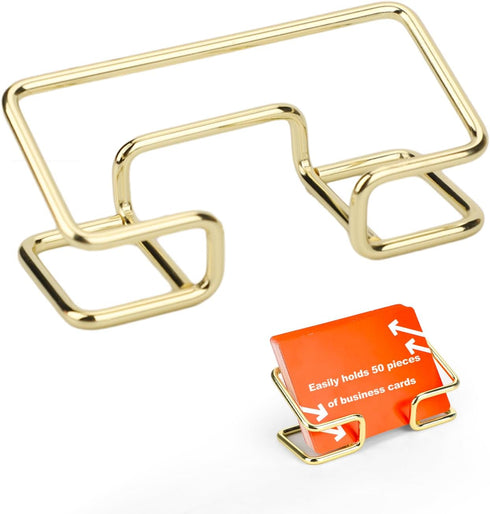 1pc Business Card Holder for Desk, Gold Metal Business Cards Stand Display Name Cards Organizer for Women Men Office Desktop Supplies...