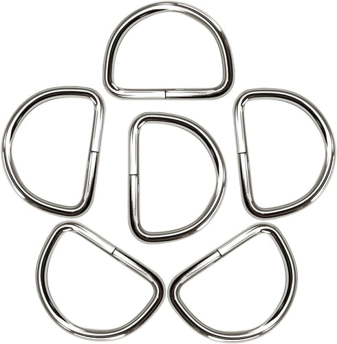 Ewparts 2.5 inch Metal D Rings Welded D-Rings Heavy Duty 6mm Thickness 6 Pack Outer Width 2.5 inch D Ring Inner Width 2 inch Metal D Ring for Craf...