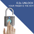Pothunder Fingerprint Smart Padlock Lock, Biometric Metal Keyless Thumbprint Lock, Waterproof, USB Rechargeable, for Gym Locker, School Locker, Lu...