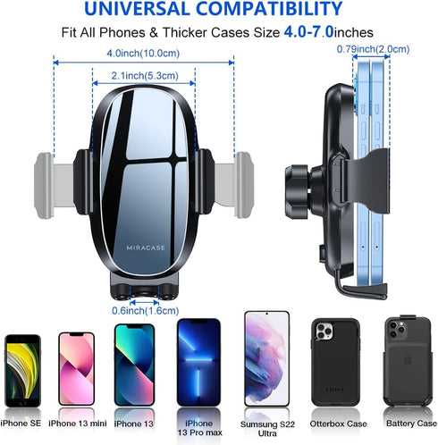 Miracase Phone Holders for Your Car with Metal Hook Clip, Air Vent Cell Phone Car Mount, Hands Free Universal Automobile Cradle Fit for iPhone And...
