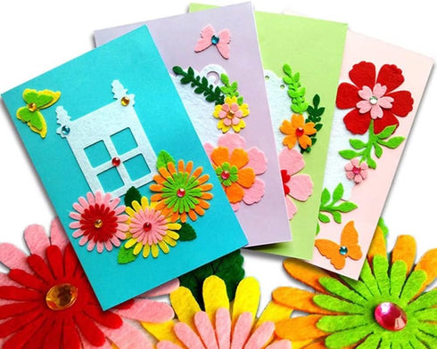 QIAONIUNIU Card Making Kits DIY Handmade Greeting Card Kits for Kids, Christmas Card Folded Cards and Matching Envelopes Thank You Card Art Crafts...
