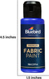 BLUEBIRD Fabric Paint, Pthalo Blue, 3.4 Fl Oz, Permanent Fabric Paints for Clothes, Furniture Upholstery...