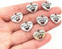 ALIMITOPIA 30pcs Heart Shape Pet Paw Print Best Friend Paw in Heart Lettering Charm Double-sided Pendant for DIY Bracelet Necklace DIY Jewelry Mak...