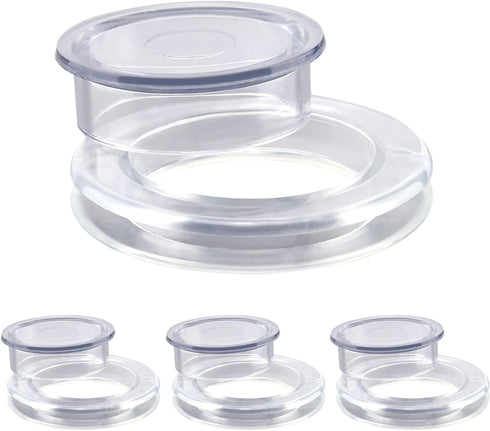 AIEX 2 Inch 4 Sets Patio Table Umbrella Hole Ring and Cap Set Silicone Transparent Including 4 Rings and 4 Stoppers...