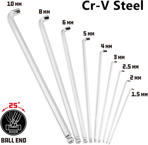 Unifizz 1.5mm Ball End Hex Key Wrench, L Shaped Long Arm Cr-V Allen Wrench Repairing Tool...
